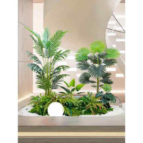 仿真绿植造景室内楼梯下阳台景观布置网红装饰组合热带仿生假植物