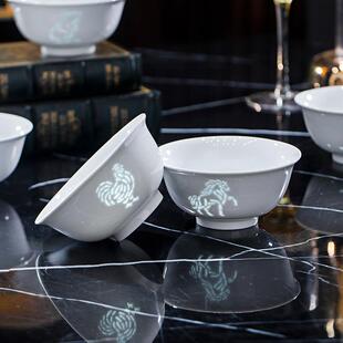 景德镇2025新款高白瓷十二生肖玲珑米饭碗家用创意陶瓷餐具高级感