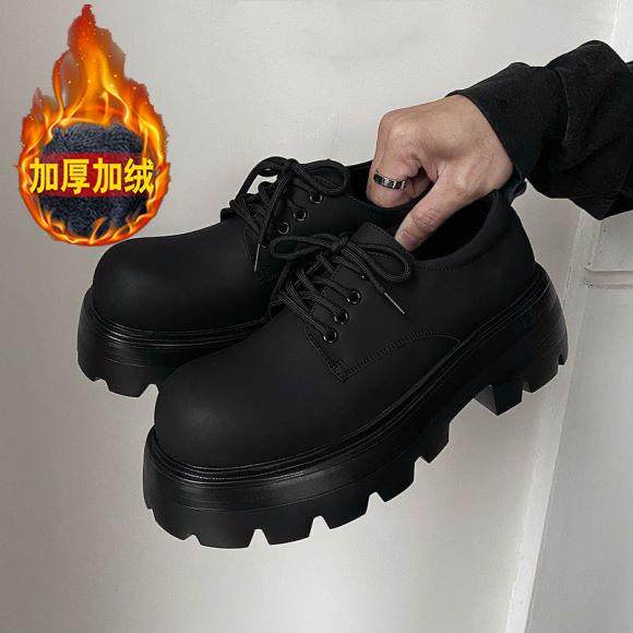 正品厚底男鞋春鞋季潮商鞋务休闲新款英伦百搭韩版鞋男士皮透气大