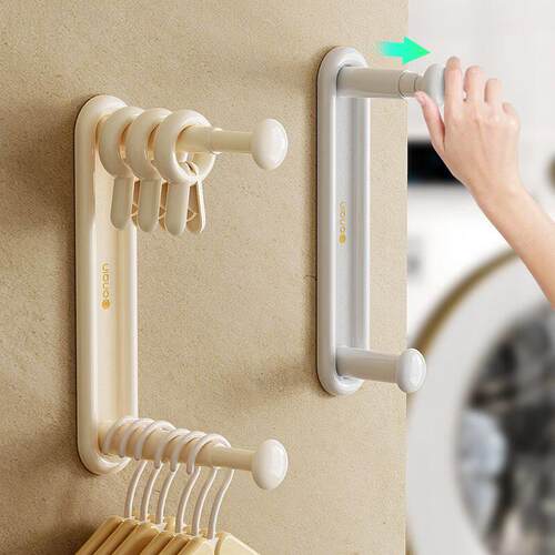 衣架收纳神器免打孔家用多功能壁挂式可伸缩收纳层架墙上衣架收纳