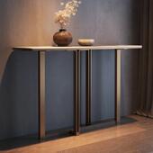 极简大师 岩板玄关桌轻奢简约现代客厅靠墙入户玄关台置物架 意式