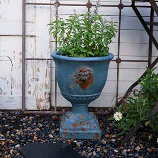 陌上花舍ing经典复古做旧奖杯花盆狮子头动物户外花园装饰摆件
