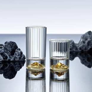 家用高端玻璃酒杯100ml分酒器酒具高档 金山二两白酒杯带刻度套装