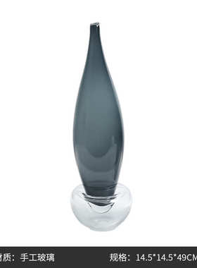 别墅撞高级玻璃色奢样板间麦穗摆件手工感餐厅现代轻酒柜花瓶家居