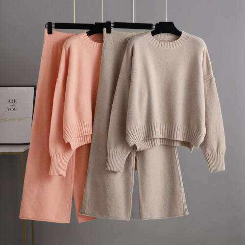 Womens Casual Knitwear Set LY 163758 Cozy Long Sleeve Crew