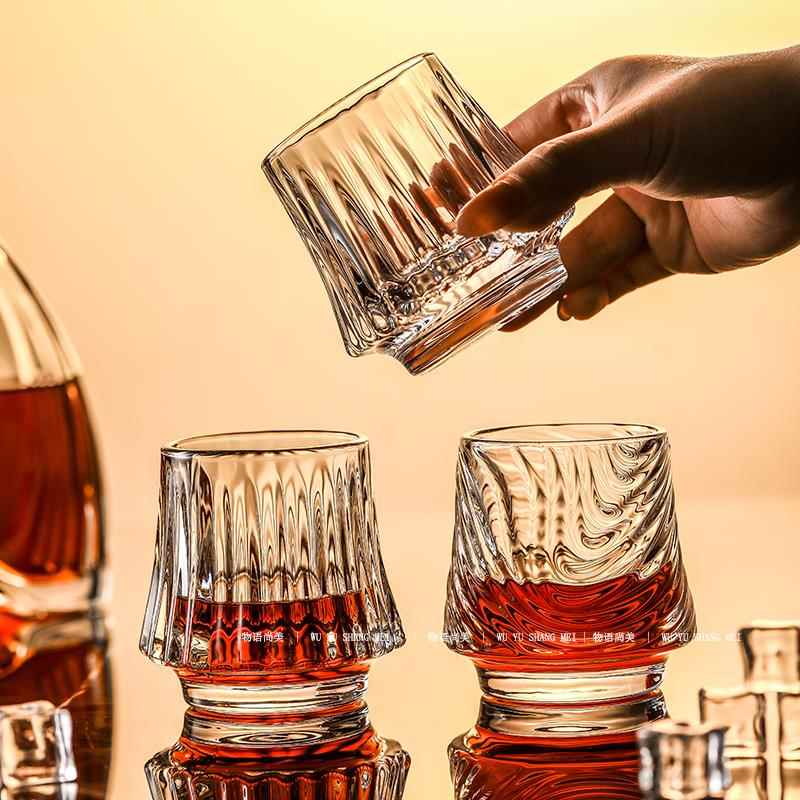 网红啤酒杯玻璃杯ins高颜值威士忌杯家用洋酒杯小号创意山海杯子