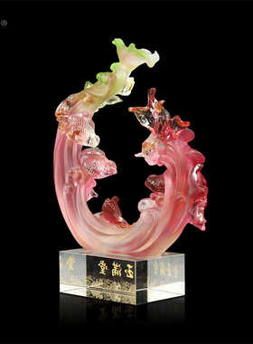 锋明古法琉璃摆件金玉满堂乔迁新居礼品客厅玄关装饰品工艺品摆件