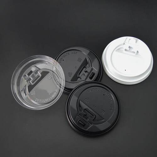 12oz/16oz加厚一次性纸杯杯盖奶茶打包咖啡饮料黑白开关盖100只