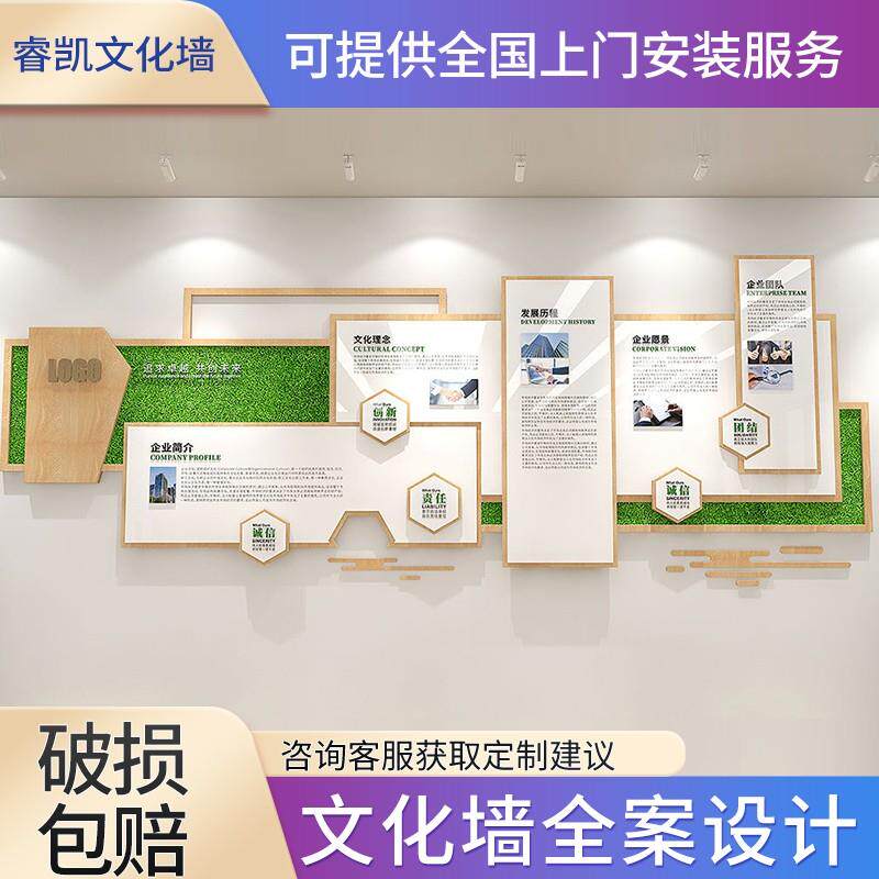 企业文化墙定制设计公司形象会议室员工风采照片压克力3D展示墙贴