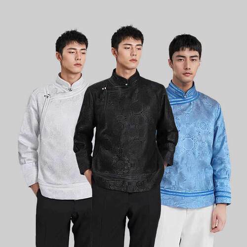 新蒙古服装、男蒙大衣、蒙上衣、春夏新蒙古衬衫、日常穿着