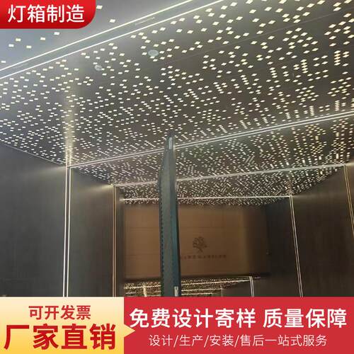 铝单板星空艺术冲孔镂空雕花吸顶灯光一体造型工厂直销