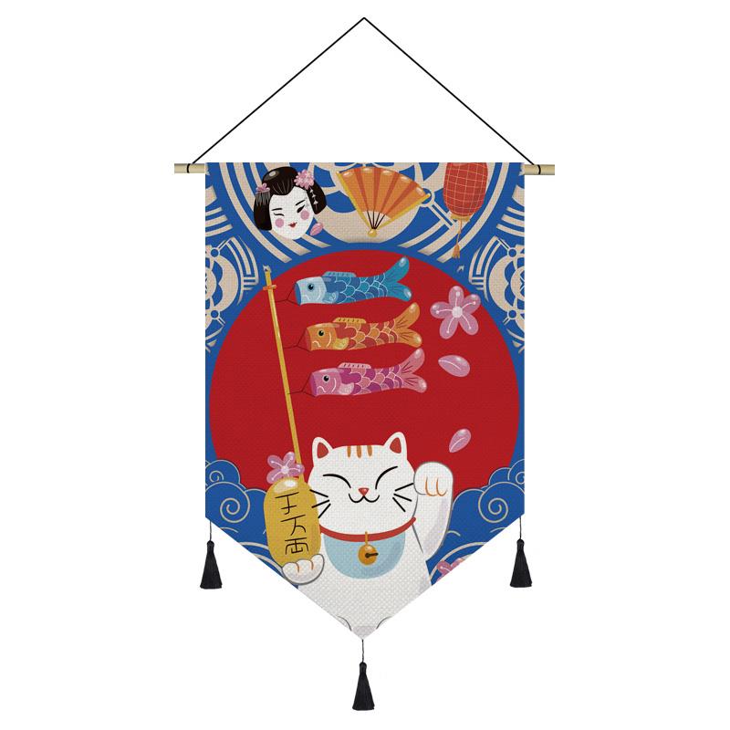 新款日式装饰画招厢财猫和风挂画客厅景墙壁背餐厅饭店包画墙画定图片