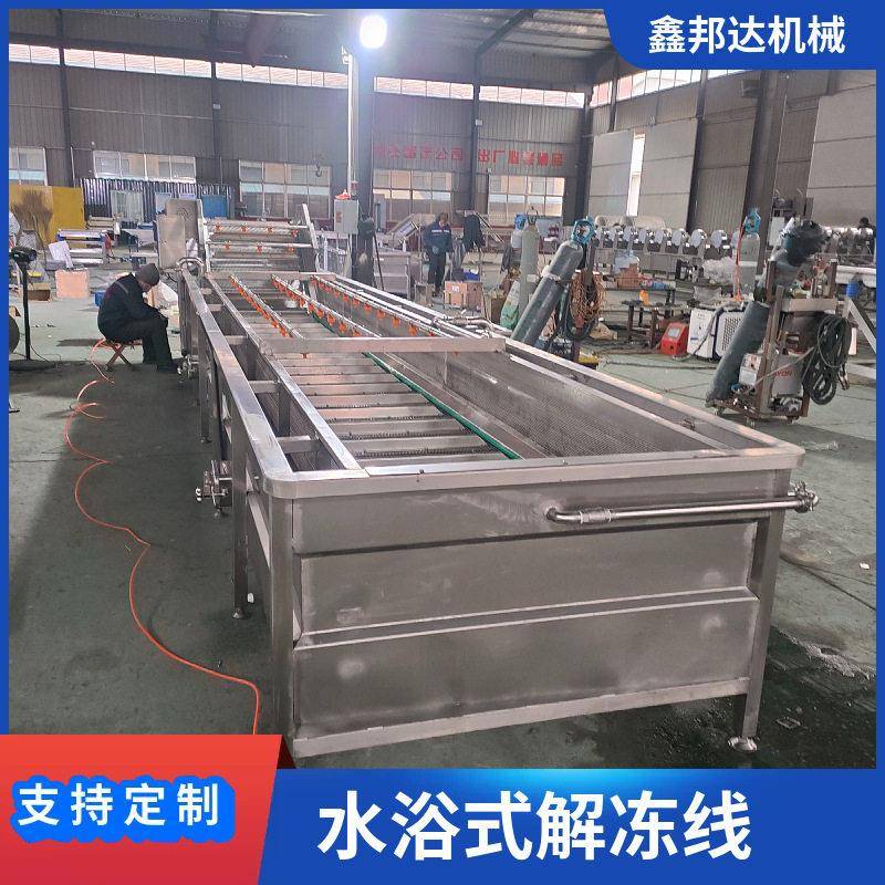 大虾鱿鱼化冻流水线 冻品带鱼提升式解冻设备 鸡胸肉速冻解冻线