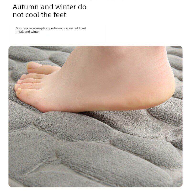 家用鹅卵石纹理吸水地垫门垫浴室垫子