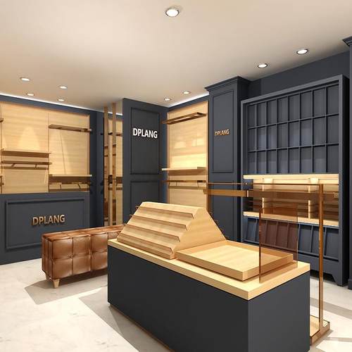 商男店装服装展示柜场设WUDU计自由组柜合展示架中岛落地带灯陈列