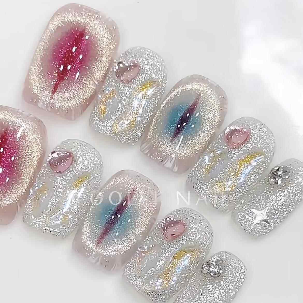 正品【妖精之瞳】恶魔之眼马卡龙显白高级手工穿戴甲甜酷猫眼轻奢,彩妆/香水/美妆工具,穿戴甲/甲片,淘宝优惠券,粉丝福利购,淘宝优惠卷