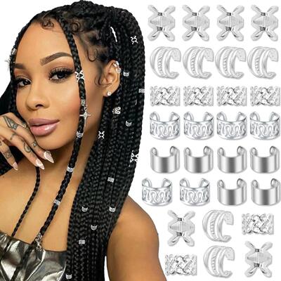 50PCS Alloy Hair Jewelry for Braids Dreadlock Accessories Me