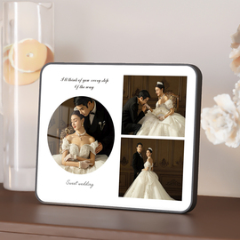 相框摆台定制情侣结婚照片洗婚纱照做成水晶摆件打印全家福高级感