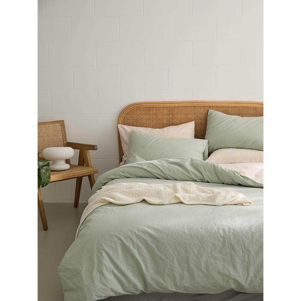 正品简欧约北is风床上用品四件全套被单水洗棉n被套纯棉纯色床单