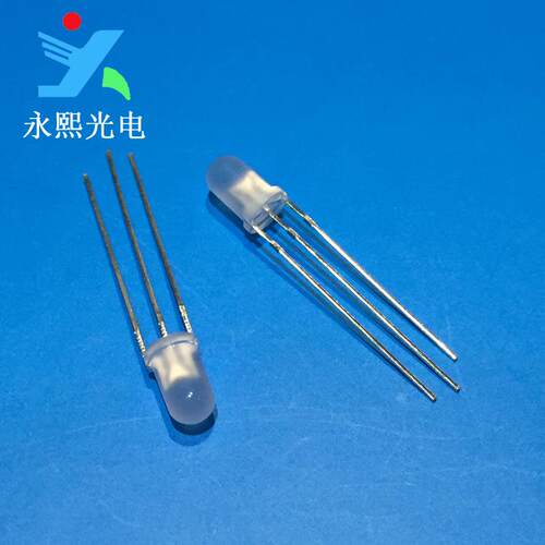 5MM红蓝双色雾状led直插灯珠发光二极管 f5共阳