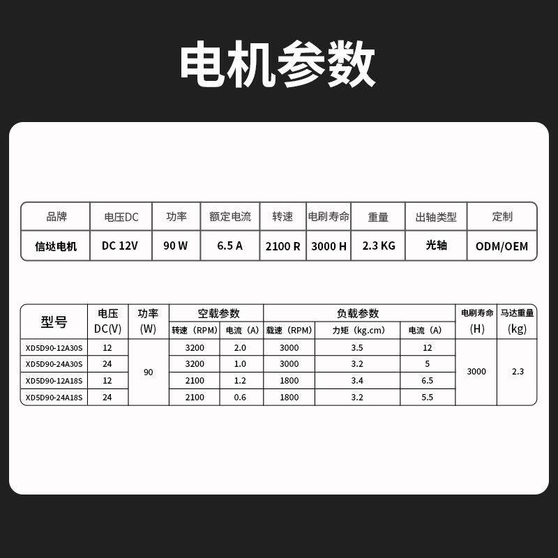 信垯90W永磁直流电机1800转光轴24V高速电动机小型微型可调速马达