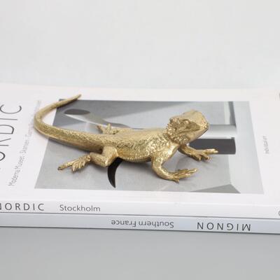 蜥大蜴放大式样板0059房客厅书房铁艺动物放奢镜摆件桌面轻软装镜