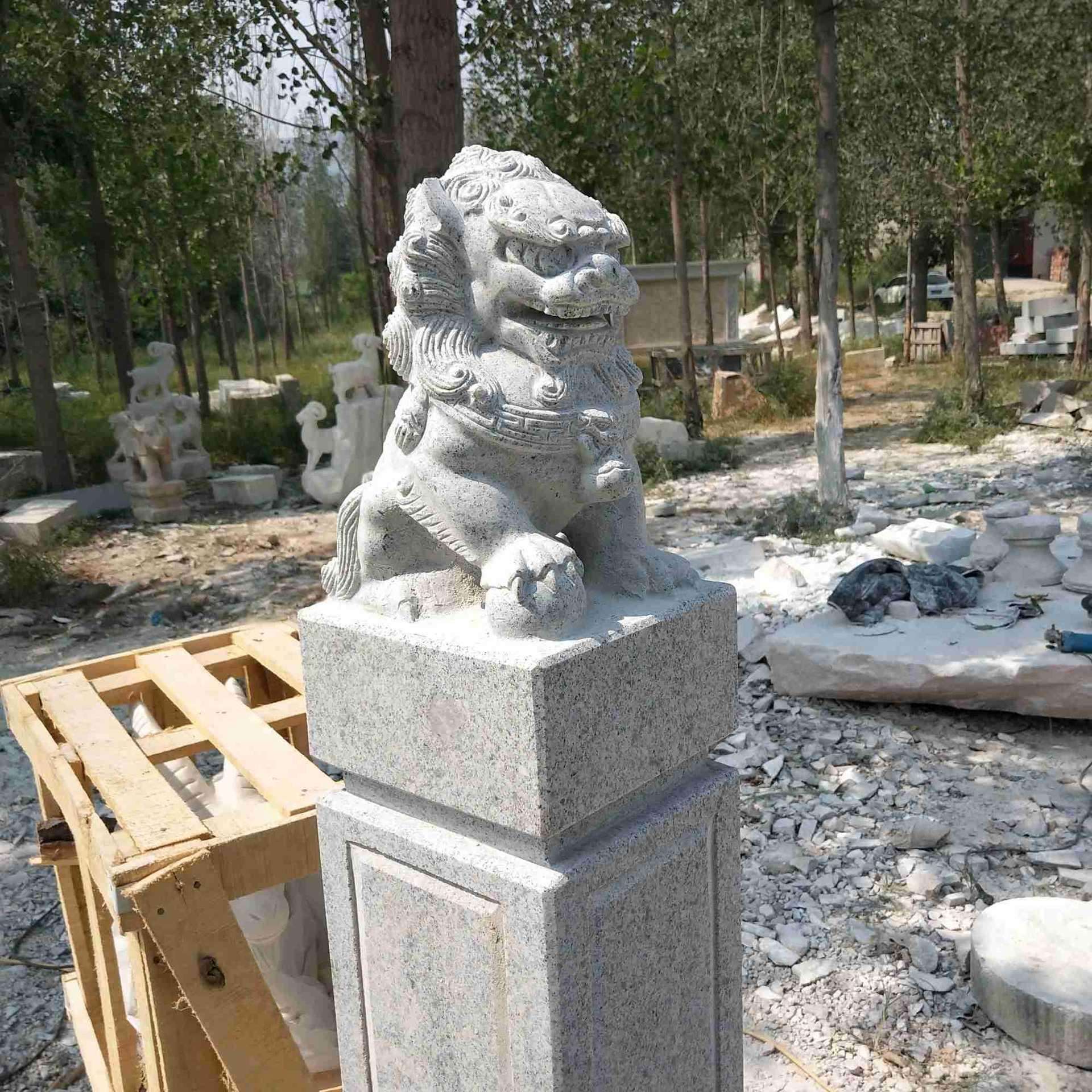仿古青石拴马桩庭院石雕拴马柱十二生肖狮子单位门口摆件厂家