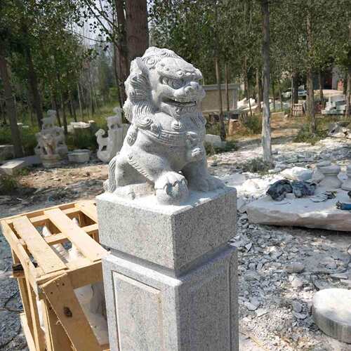 仿古青石拴马桩庭院石雕拴马柱十二生肖狮子单位门口摆件厂家