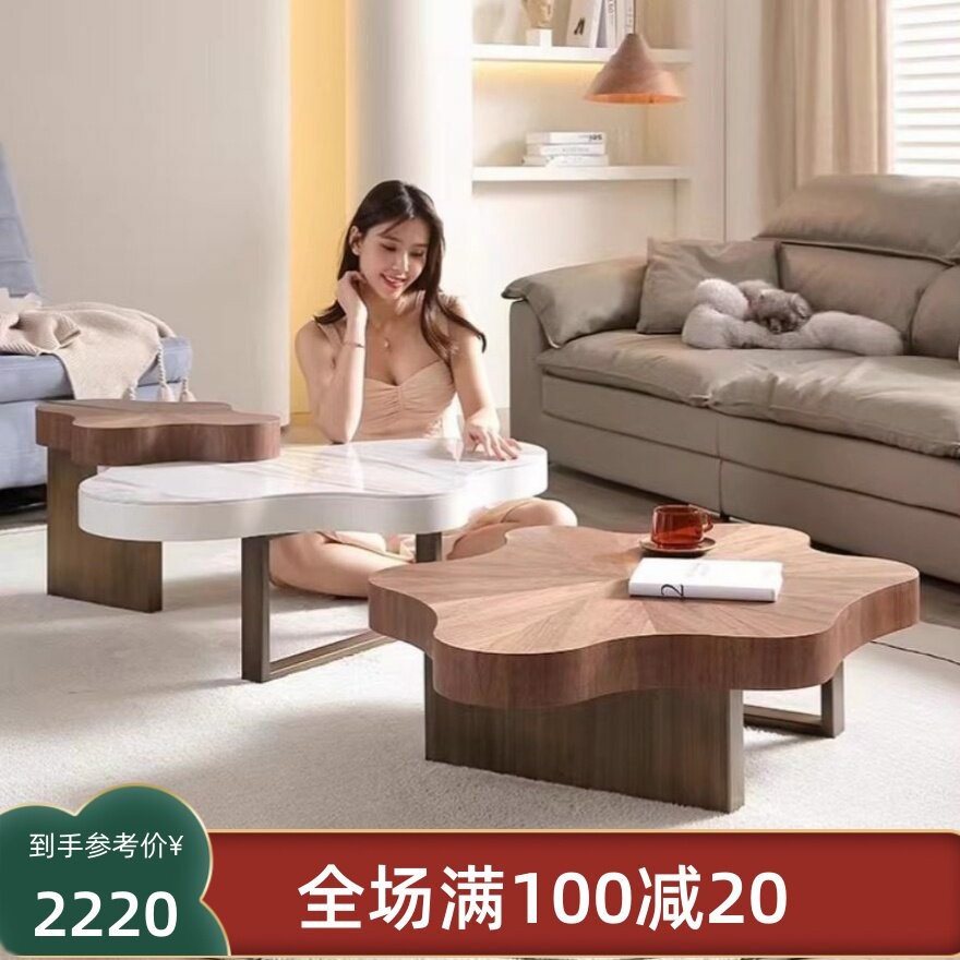 云朵茶几极简后现代家用小户型客厅网红茶几设计感异形茶几不规则