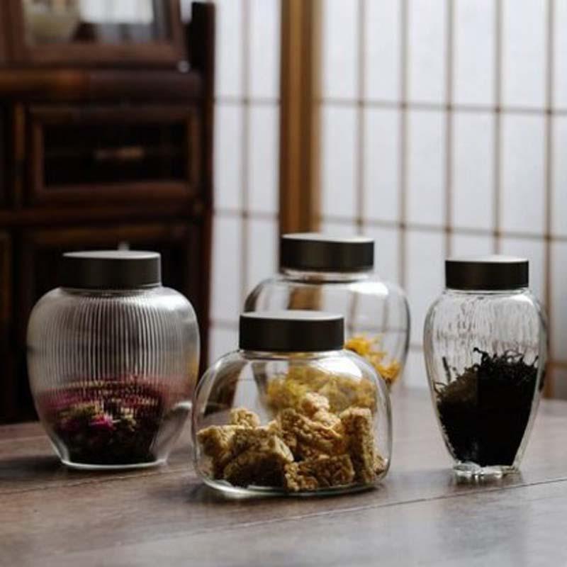 日式透明茶叶罐玻璃茶罐密封罐储茶罐家用装茶叶的容器茶盒存茶罐