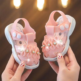 婴儿包头女孩凉鞋儿童，防滑软底小公主宝宝学步鞋0-3岁夏季凉拖