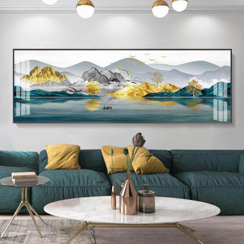 GULAGOS福禄金山一整幅客厅装饰画 画现代新中式卧室轻奢沙发背景