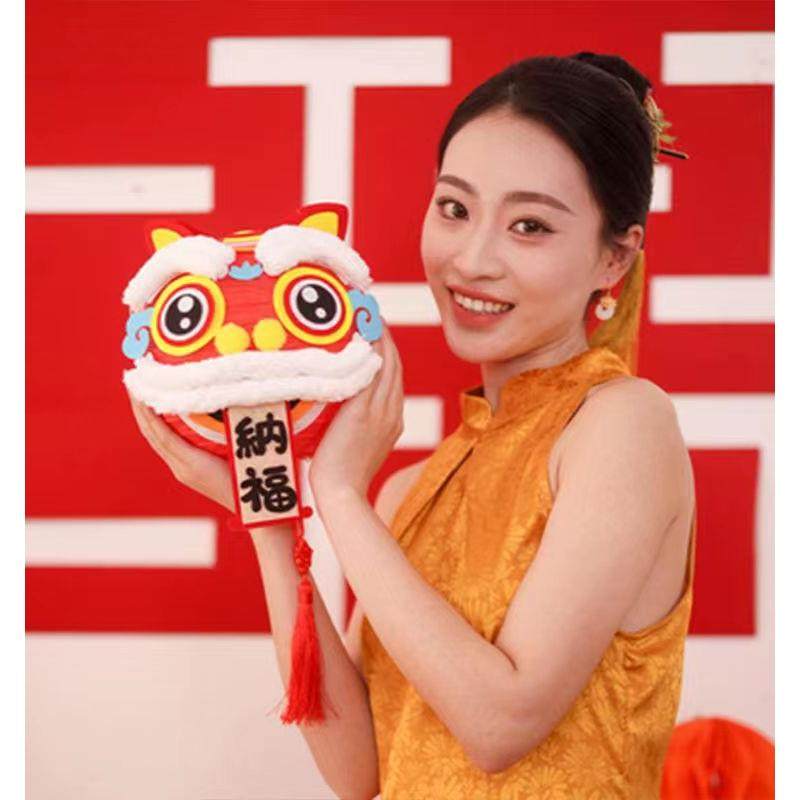 新娘结婚婚礼拍照道具醒狮灯笼晨袍伴娘团中式婚礼跟拍小道具