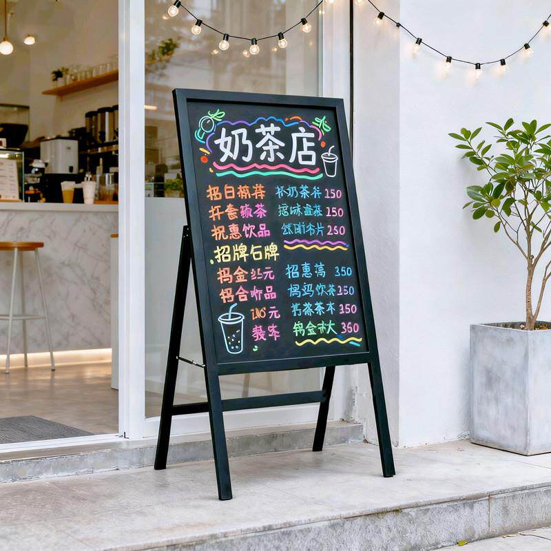 展示牌小黑板店铺用黑板广告牌支架式商用发光手写活动摆摊荧光板