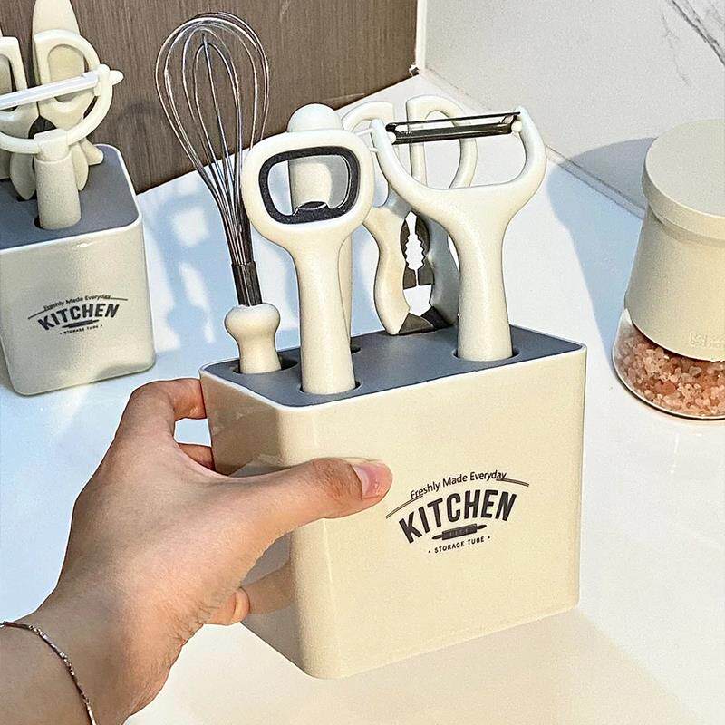 厨房小工具套装多功能削皮刀打蛋器手动可携式刀具组合收纳盒置物