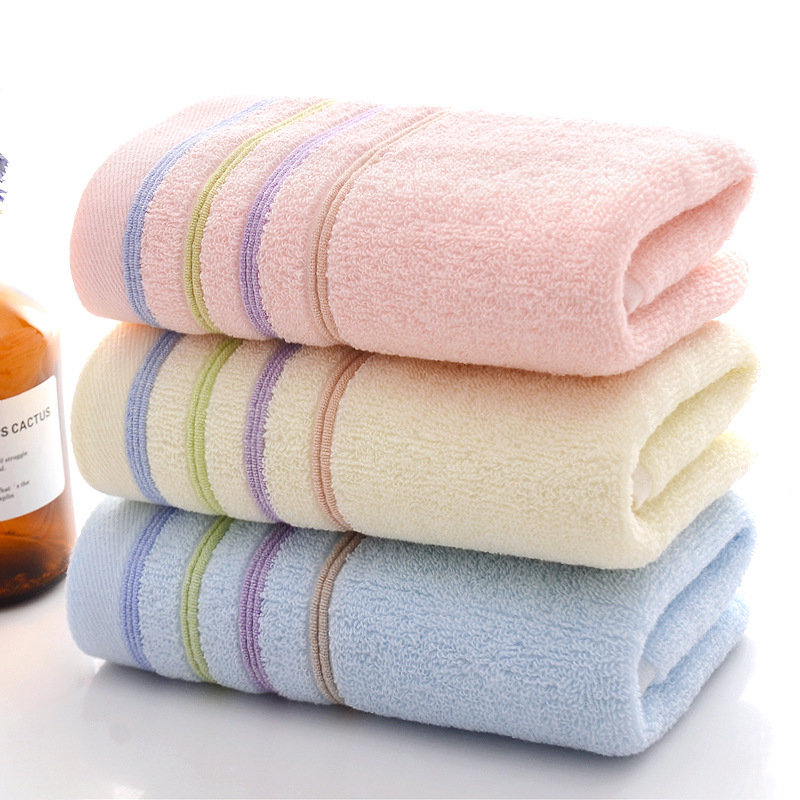 毛巾刺绣杠断档横条logo大毛纯棉厂家家用大洗脸礼品吸水4