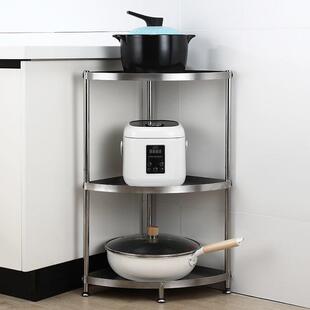 脸盆架转角物厨房架锅卫生间落地架不锈钢三角多层厕所浴室置实心