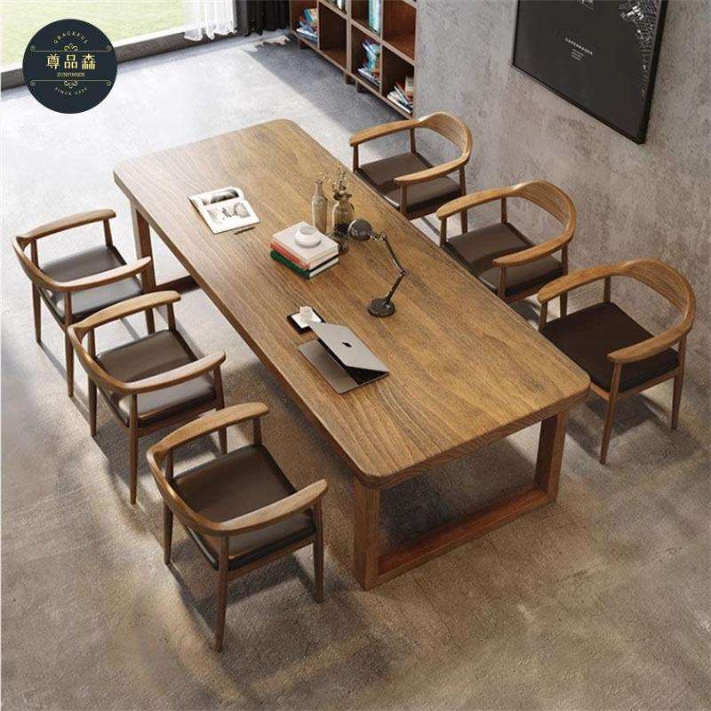 北欧客厅大书桌家用学习桌实木办公桌简约办公电脑桌写字大书法桌