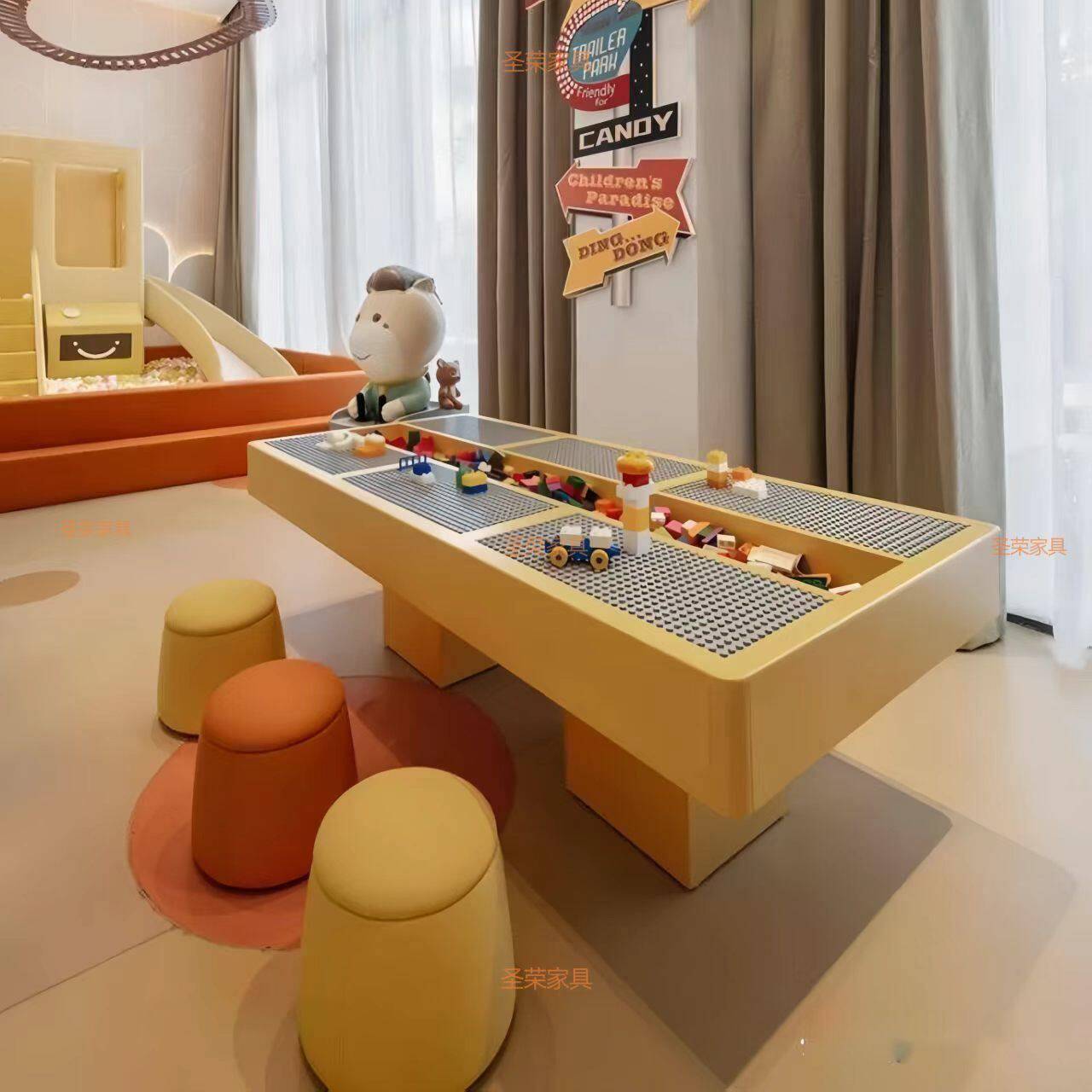 样品屋展示中心部儿童区桌椅组合书店架空层学习阅读绘画桌图书馆