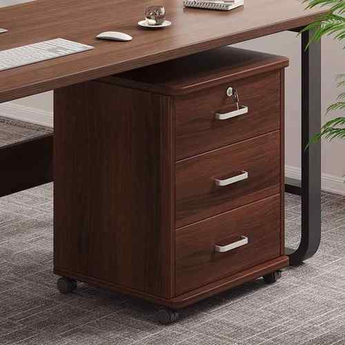 文件柜办公室木质带锁小柜子移动收纳柜抽屉柜带轮桌下收纳柜矮柜