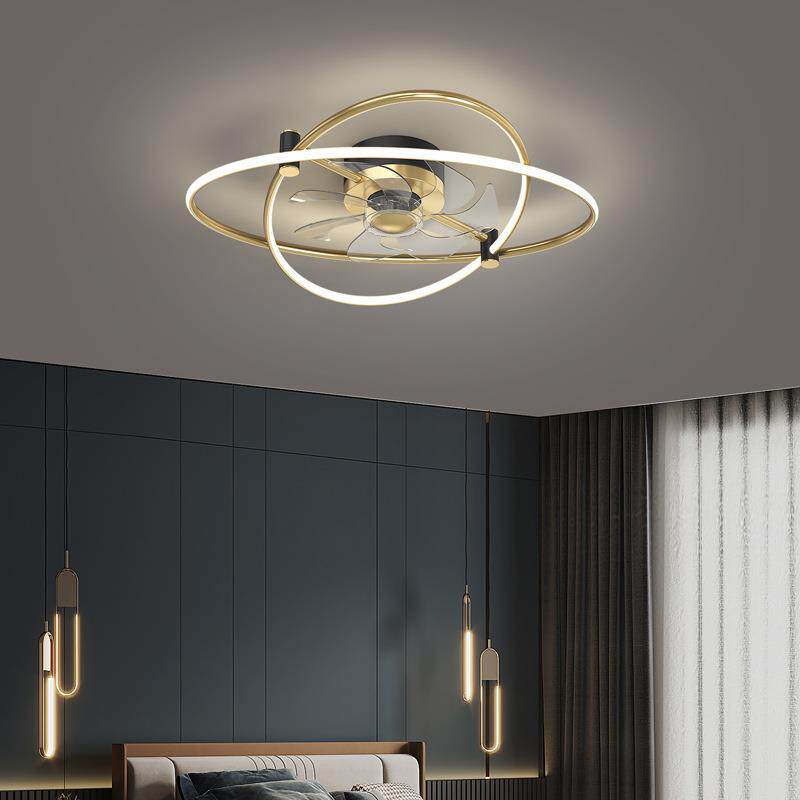 北欧吸顶风扇灯现代智能客餐厅卧室吊扇灯家用一体带电风扇吊灯具