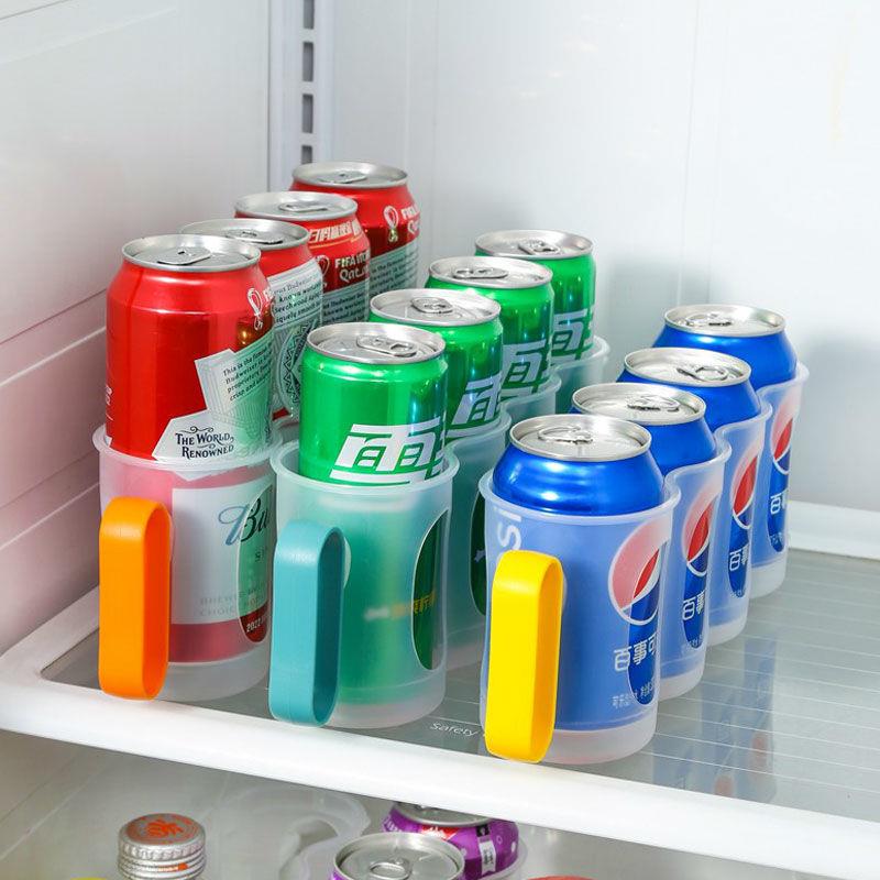 易拉罐收纳架冰箱啤酒饮料置物架厨房调料瓶整理架冷藏可乐罐装