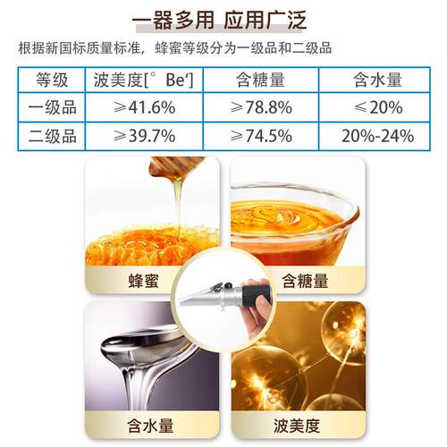 蜂蜜波美度计含糖糖量浓度检测仪仪含水量度YHKY\/云测试量仪糖分