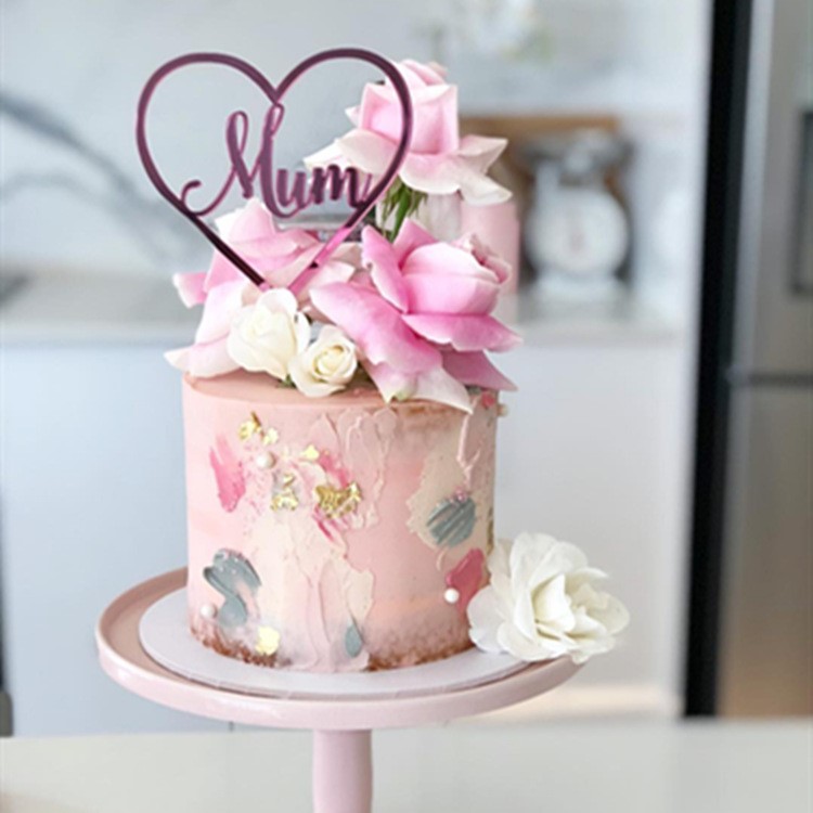 蛋糕装饰 母亲节妈妈生日快乐亚克力蛋糕插牌mum英文蛋糕插件