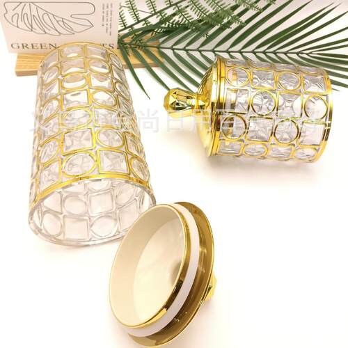Transparent White and Gold Sealed Candy and Nut Storage Jars