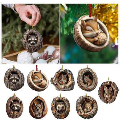 Animal Pattern 2d Acrylic Ornament For Christmas Tree Animal