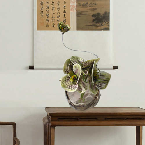 现代轻奢仿真花艺客厅餐桌酒店茶几洽谈桌面绿植假花高端装饰摆件