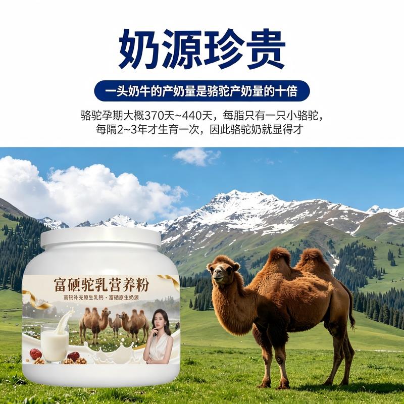 日常饮食人群富硒驼乳粉日常早餐高蛋白护肠胃骆驼营养粉厂家直销