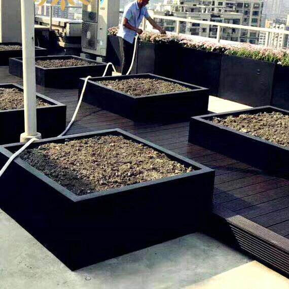 热卖方形玻璃钢种植花箱大号户外景观花盆落地式花盆花箱绿植
