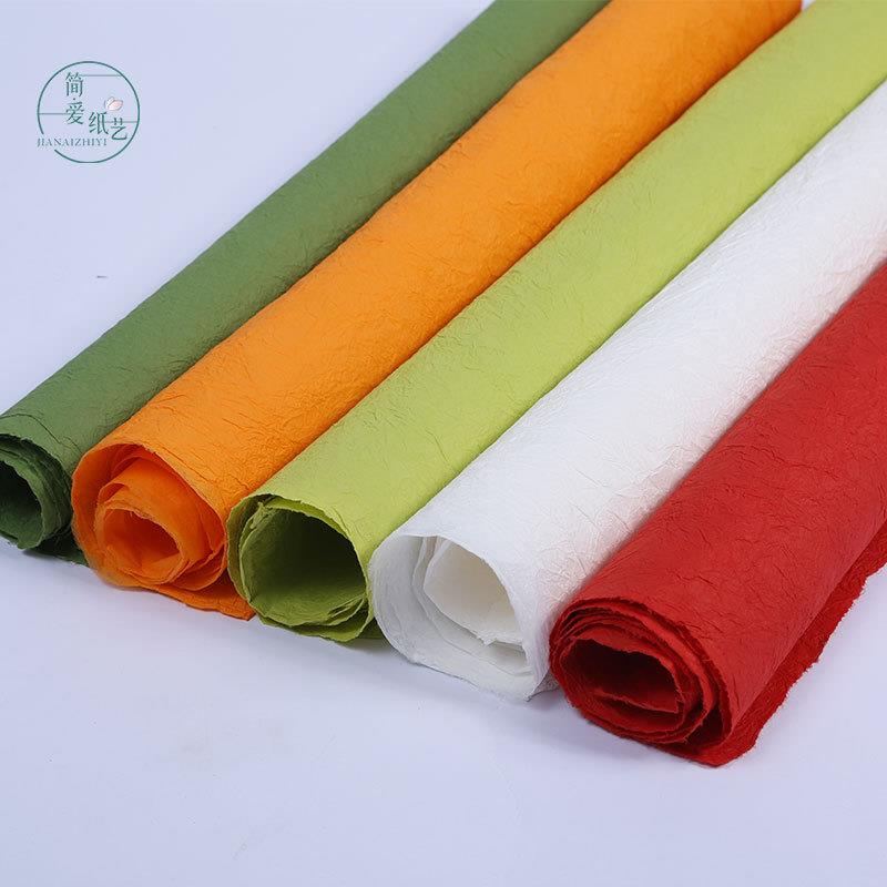 现货和纸手工染色纸大型花大张婚礼塑形纸皱纹纸 特种手揉纸